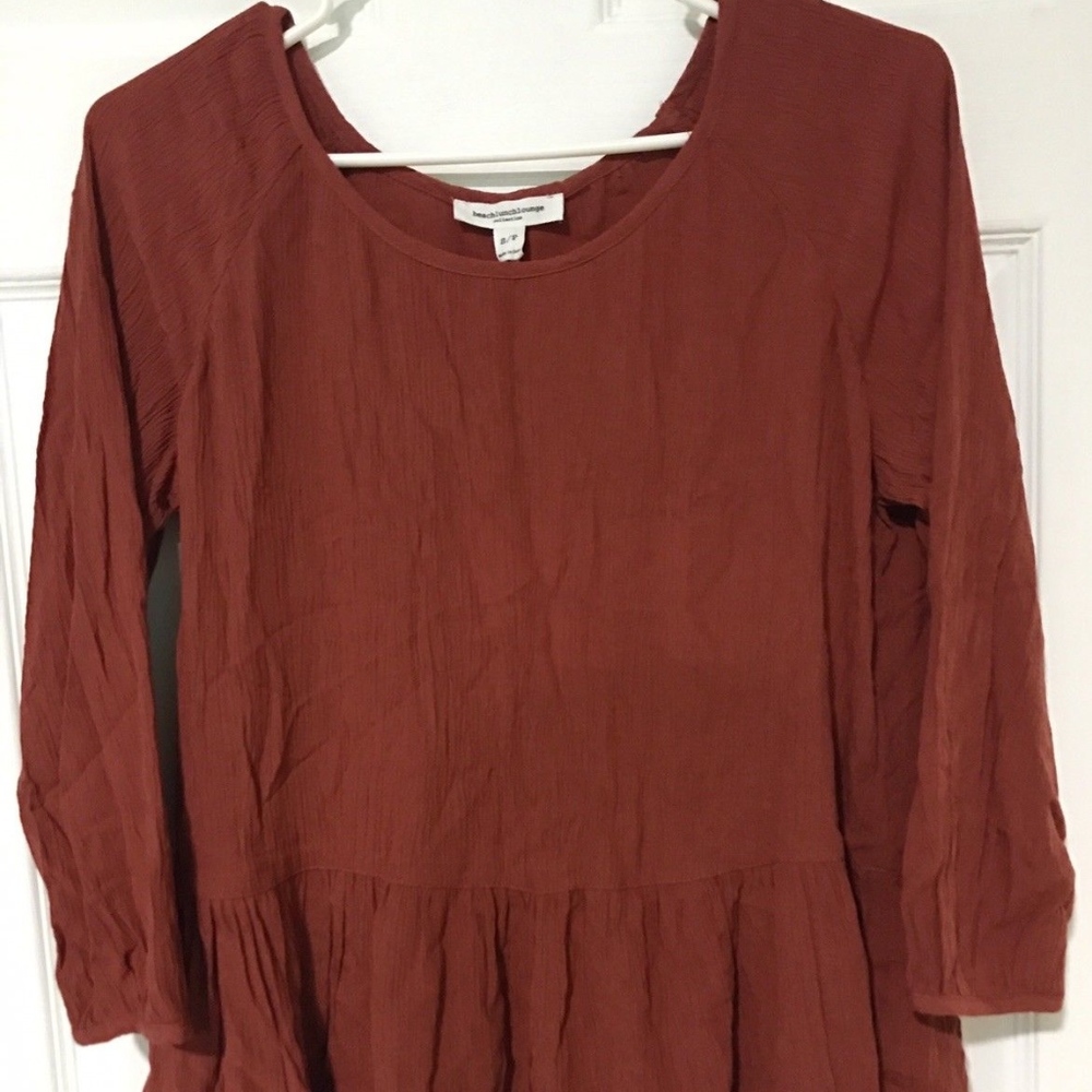 Beach Lunch Lounge Peasant Top Rust Burnt Orange